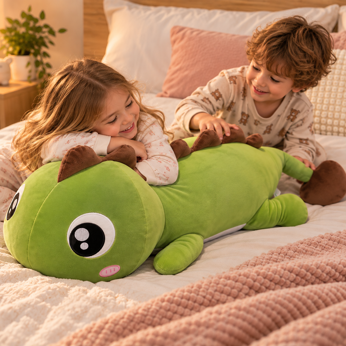 Dinosaurie gosedjur – lång och mjuk kawaii-kudde (60 cm)