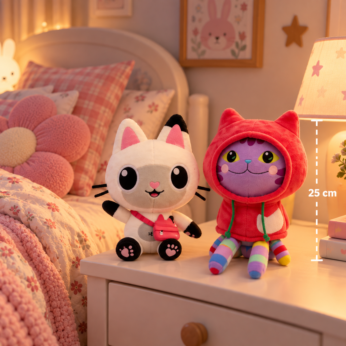 ##8-Piece Gabby Doll House Plush Toy Set 25cm Mermaid Cat Stuffed Animal Cartoon Doll Children's Christmas Gift
