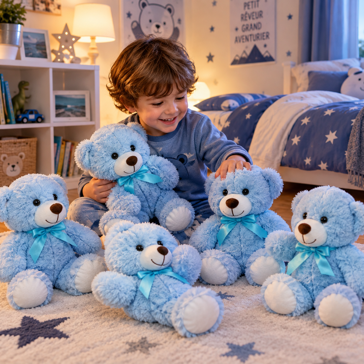 5pcs Bears Stuffed Animals Plush Toys Gift for Kid Girlfriend,13.5in Stuffed Bears for Christmas Valentine’s Day BirthdayGife