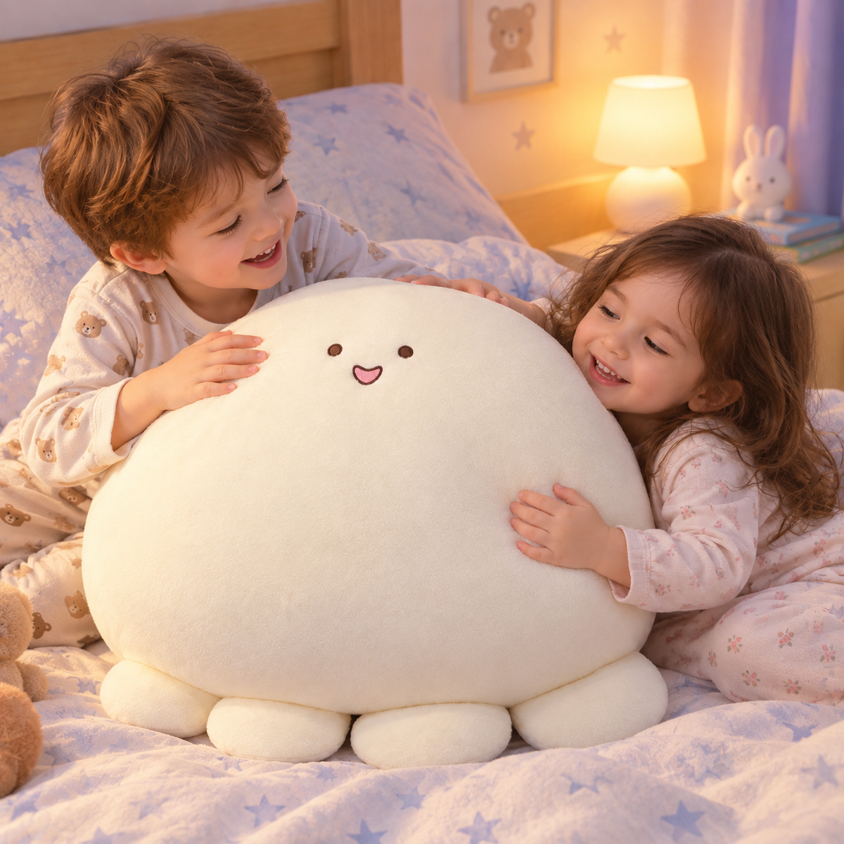 Bläckfisk gosedjur – mjuk kawaii-kudde (40 cm)