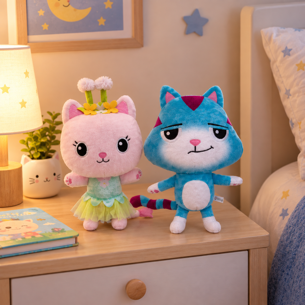 ##8-Piece Gabby Doll House Plush Toy Set 25cm Mermaid Cat Stuffed Animal Cartoon Doll Children's Christmas Gift