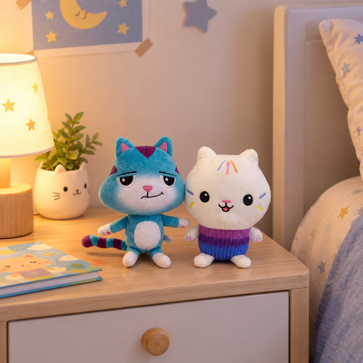 ##8-Piece Gabby Doll House Plush Toy Set 25cm Mermaid Cat Stuffed Animal Cartoon Doll Children's Christmas Gift