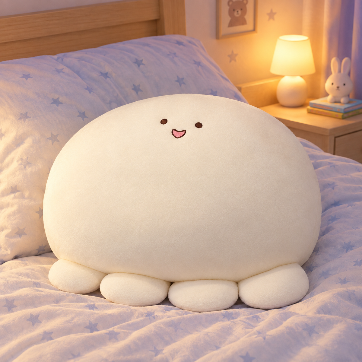 Bläckfisk gosedjur – mjuk kawaii-kudde (40 cm)