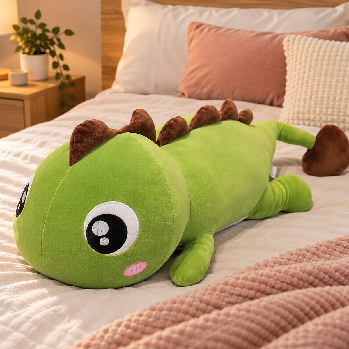 Dinosaurie gosedjur – lång och mjuk kawaii-kudde (60 cm)