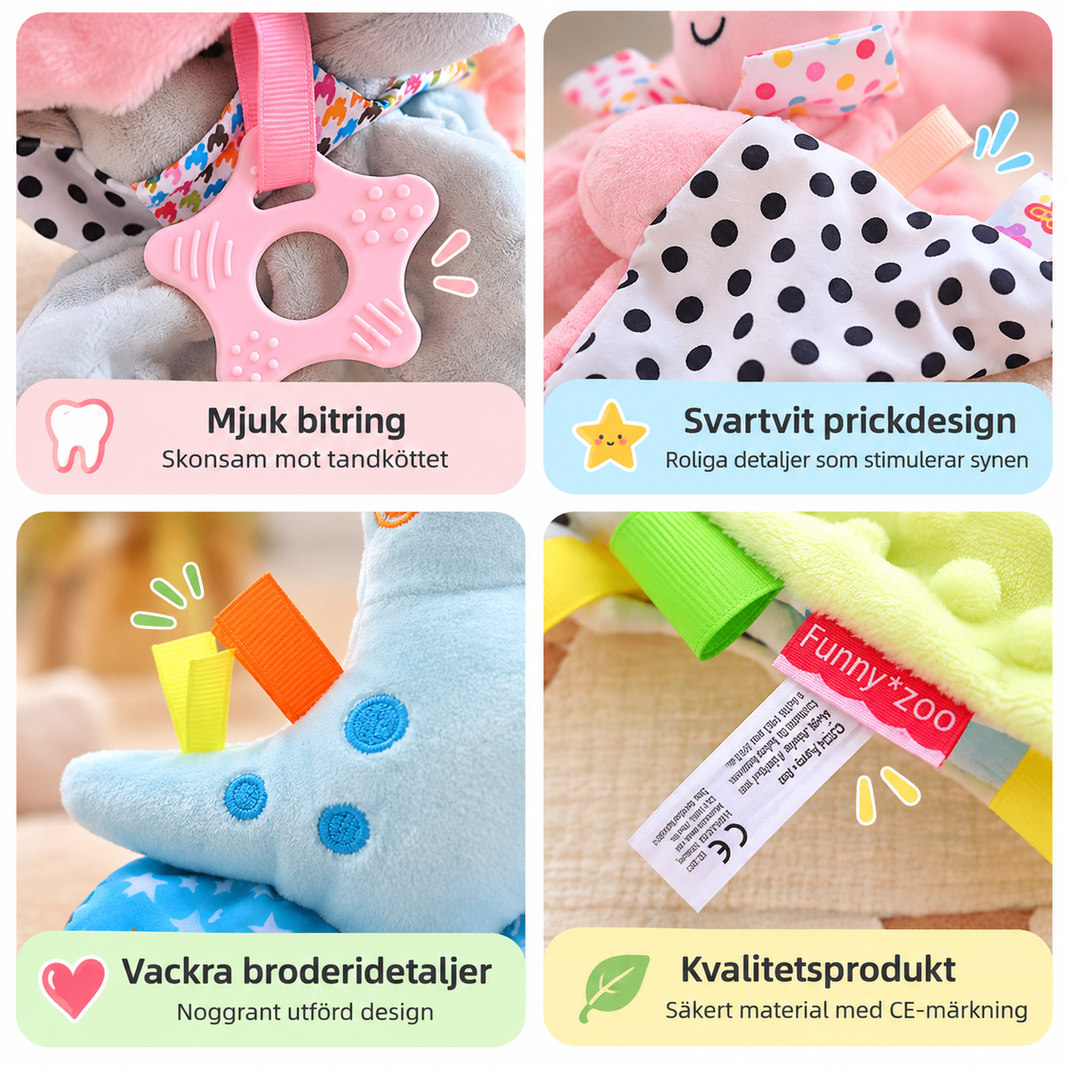 Mjuk snuttefilt för baby – 28 cm