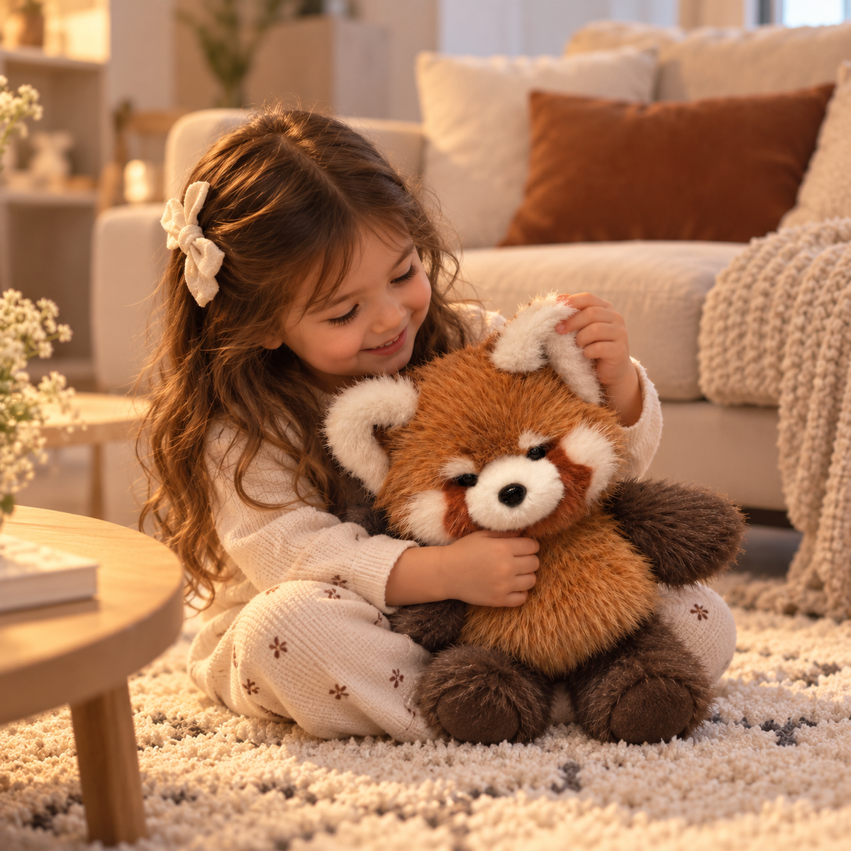 Tvättbjörn och panda – mjuka kramkuddar (45–55 cm)