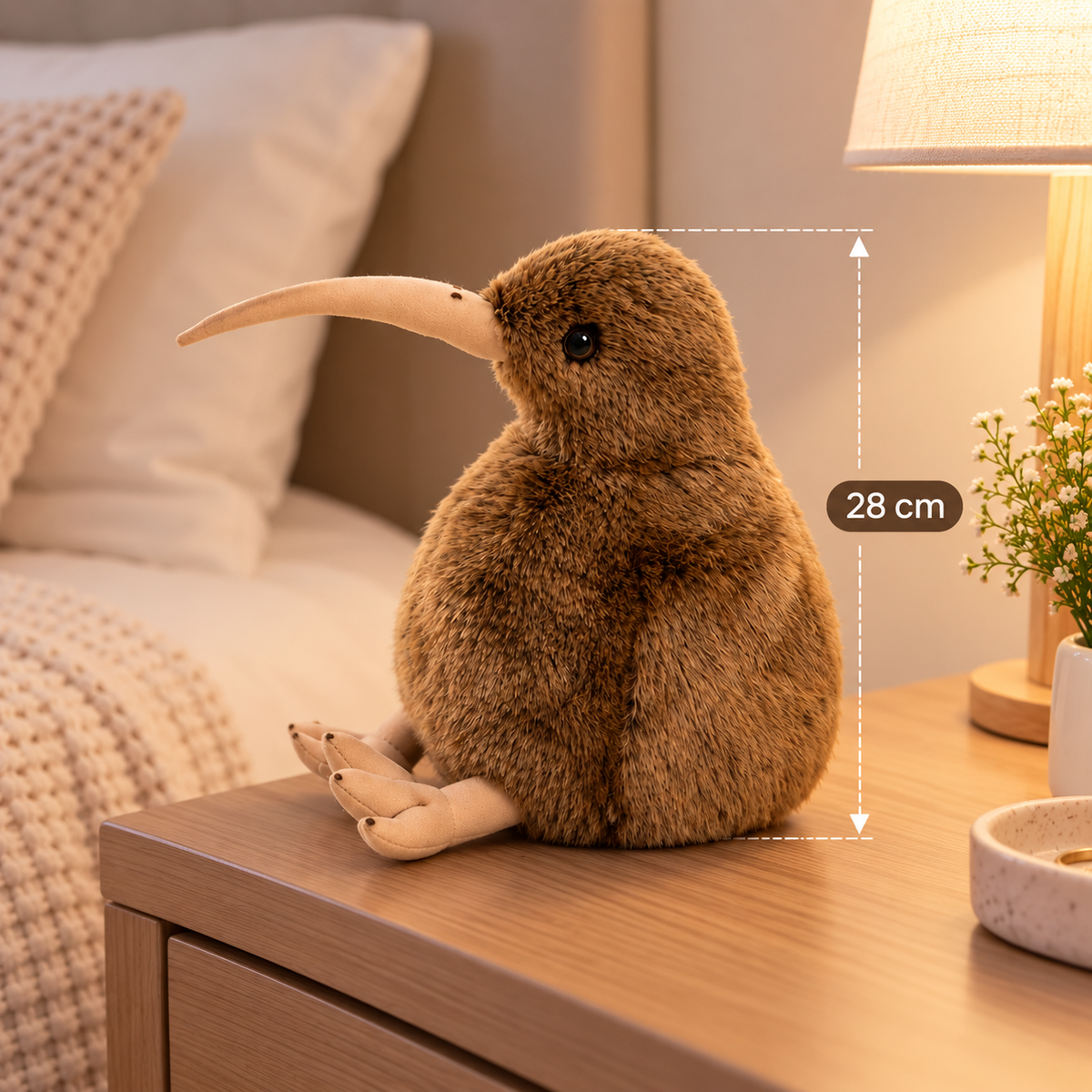 Kiwi-fågel gosedjur – realistisk och mjuk (28 cm)