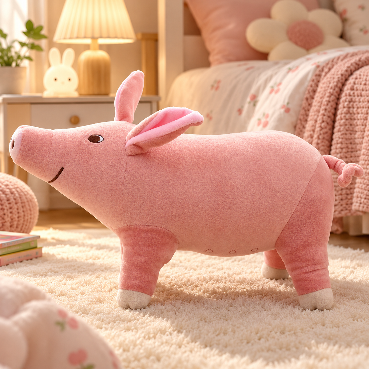 Gris gosedjur – rosa och supermjuk (25–60 cm)