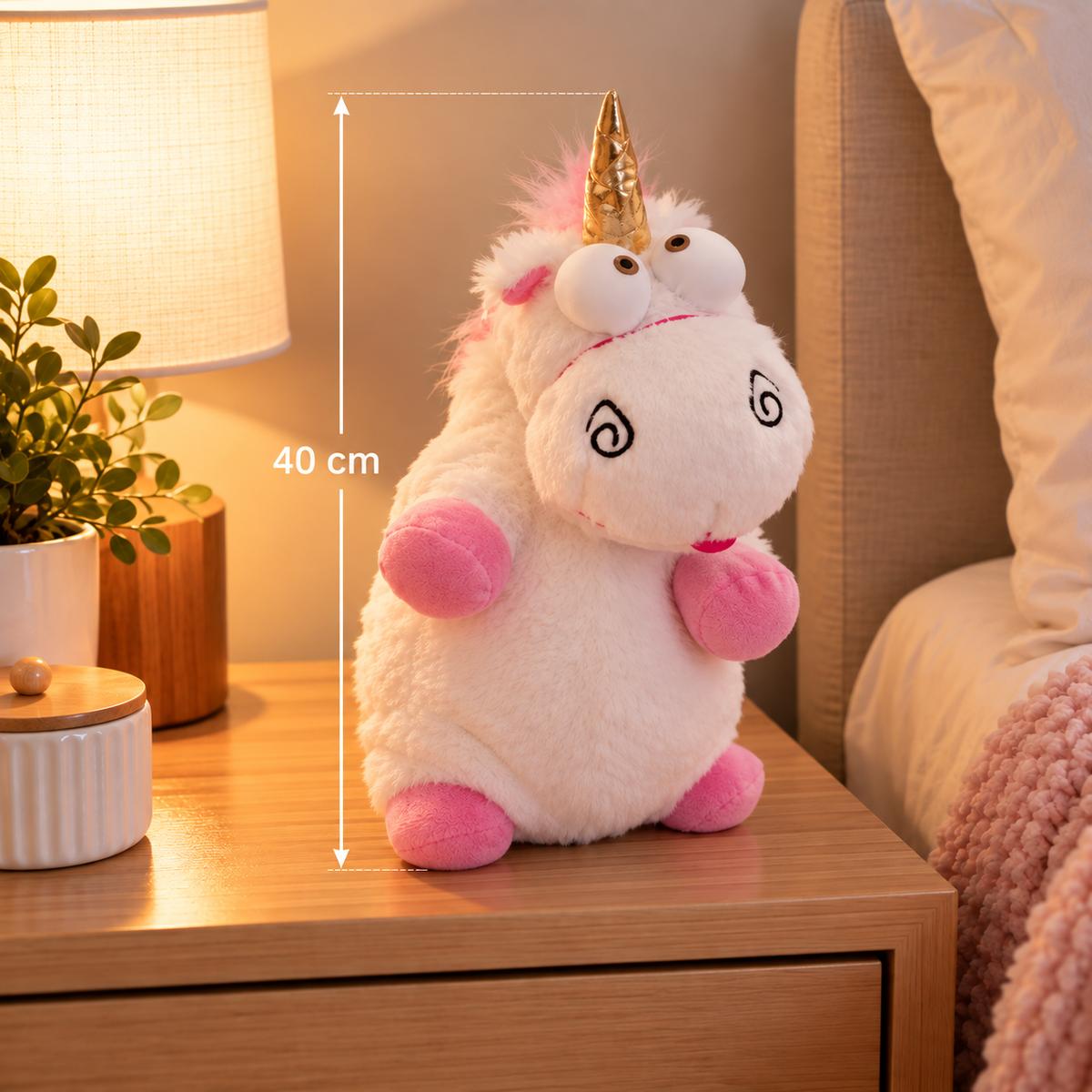 Enhörning gosedjur – fluffig kawaii-enhörning (40–55 cm)