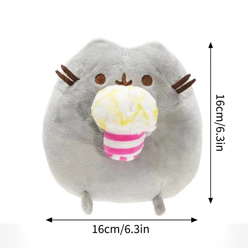 Pusheen gosedjur – grå katt med mat-tema