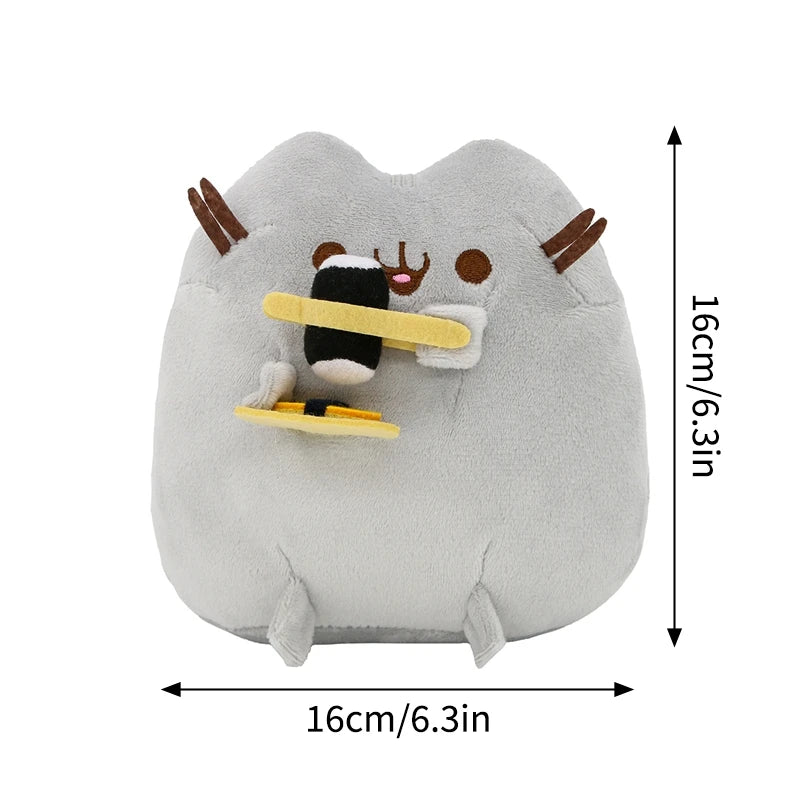 Pusheen gosedjur – grå katt med mat-tema