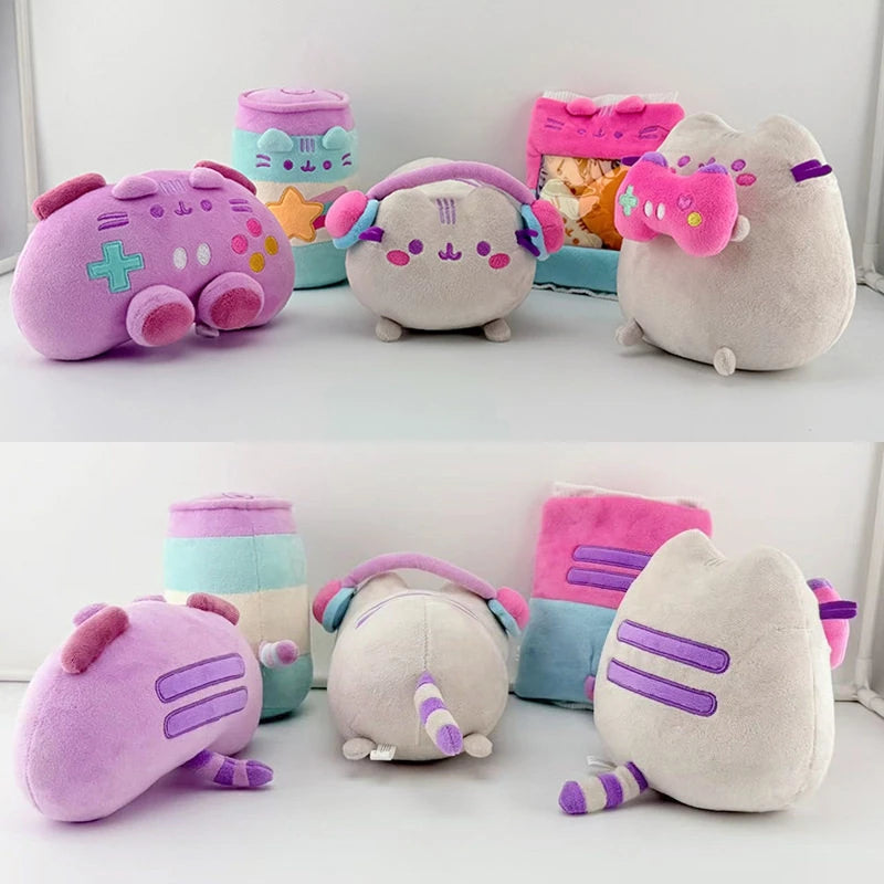 Pusheen gosedjur – grå katt med mat-tema