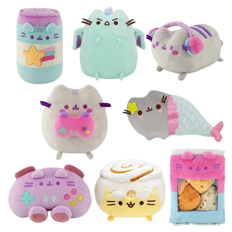 Pusheen gosedjur – grå katt med mat-tema