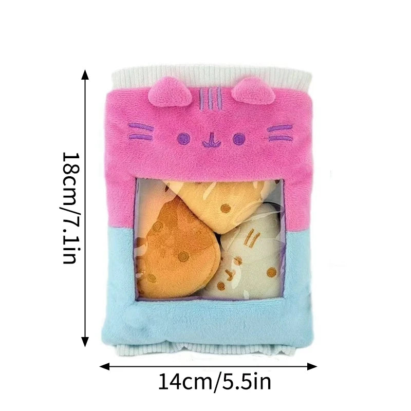 Pusheen gosedjur – grå katt med mat-tema