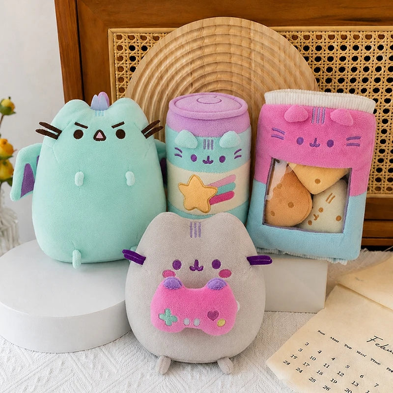 Pusheen gosedjur – grå katt med mat-tema