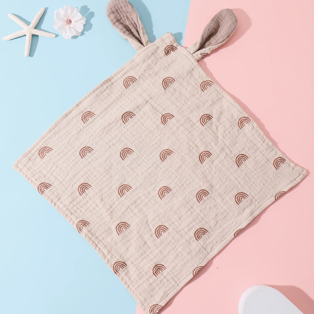 Snuttefilt i muslin med kaninöron – för baby (4 modeller)