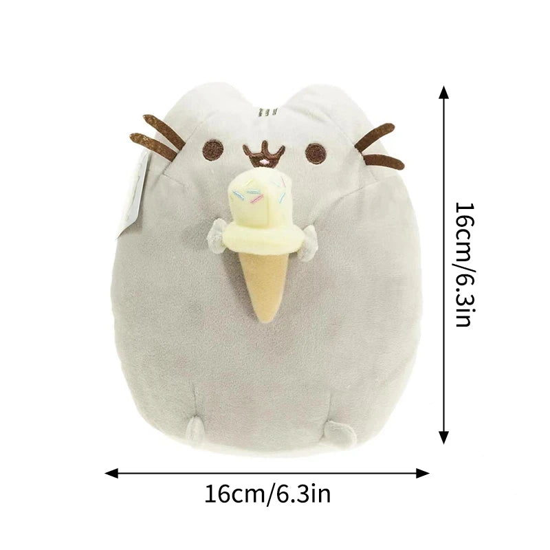 Pusheen gosedjur – grå katt med mat-tema